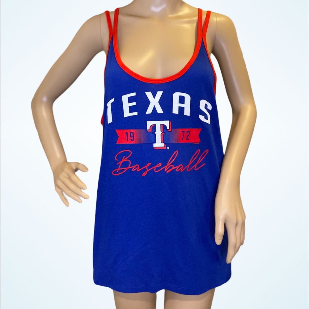 MLB Texas Rangers Baseball Double Straps Criss-Cross Tank Top Size Large NWT